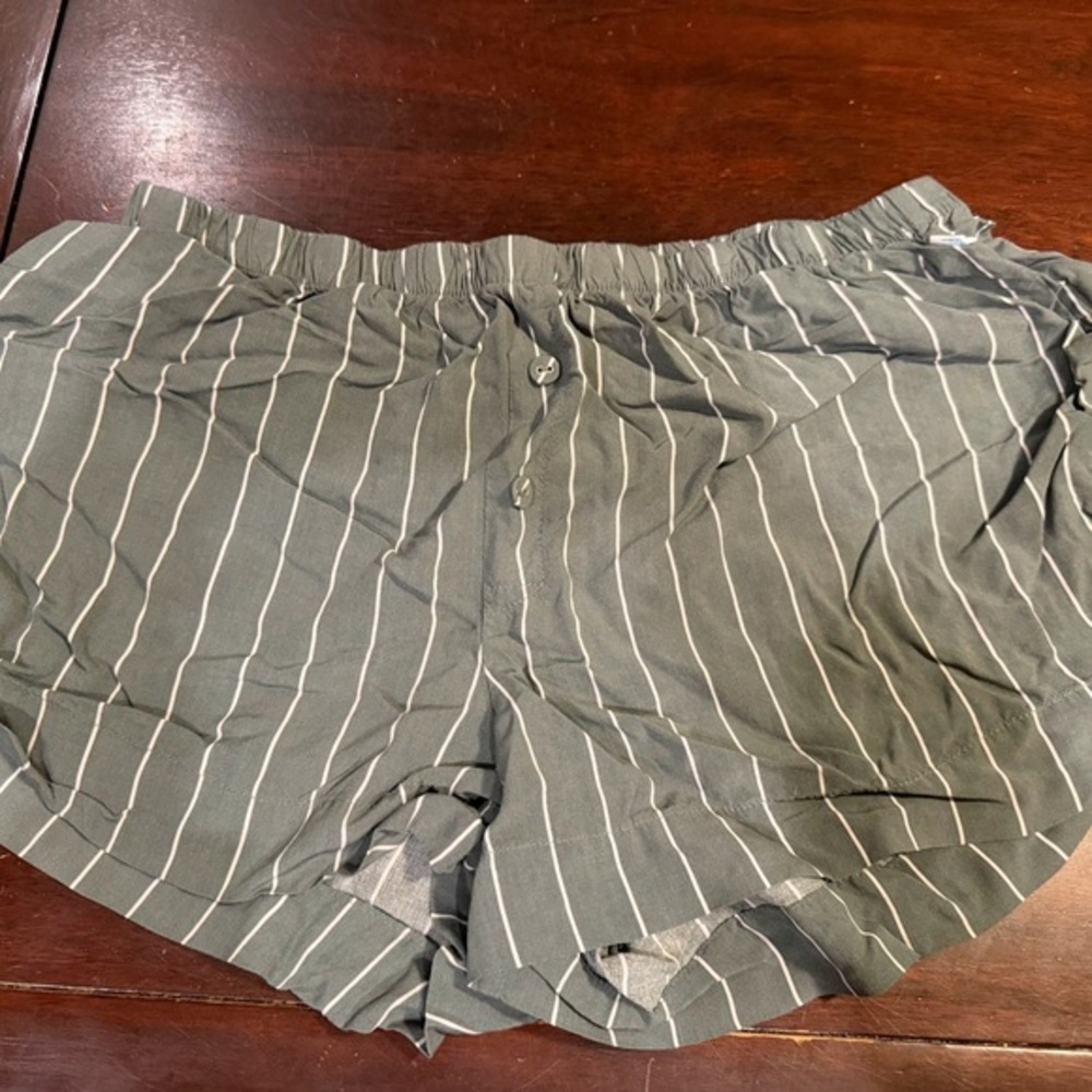 Bliss High Waist Gray Striped Shorts